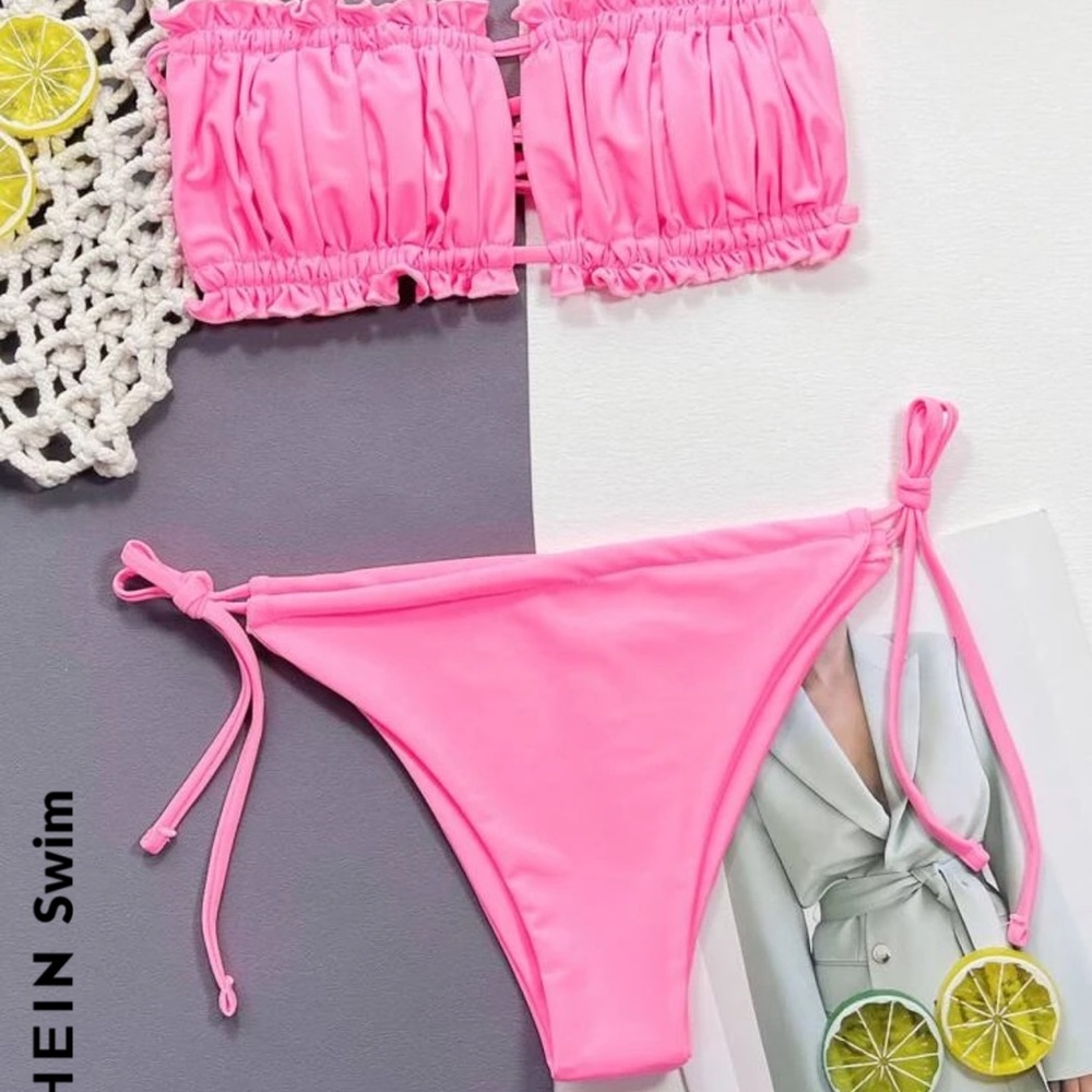 Pink Ruffled Bikini Set - Picture 2 of 2